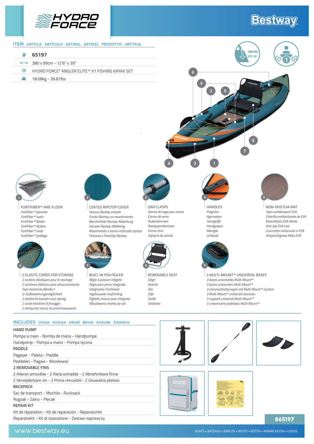 Hydro Force Angler Elite X1 Fishing Kayak